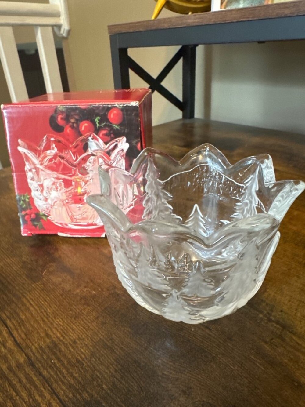 Mikasa Christmas Story Crystal Votive Candle Holder In Box